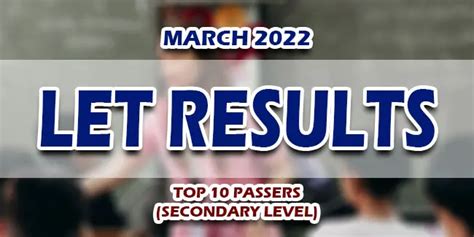 let result march 2022 secondary|I.
